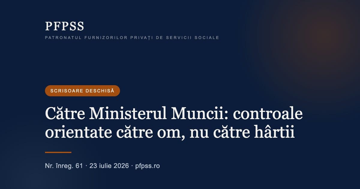 Scrisoare deschisă către Ministerul Muncii: controale orientate către om, nu către hârtii